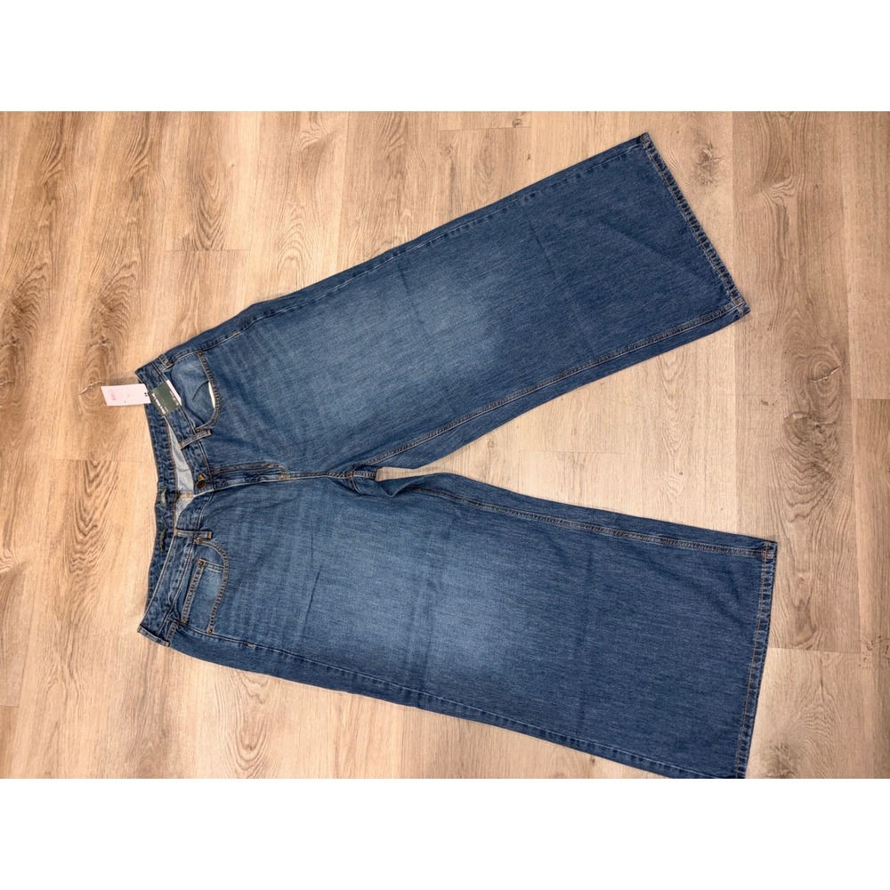 Wild Fable Ultra Wide Leg Low Rise Jeans Blue Rigid Denim Size 18 31 Inseam NWT